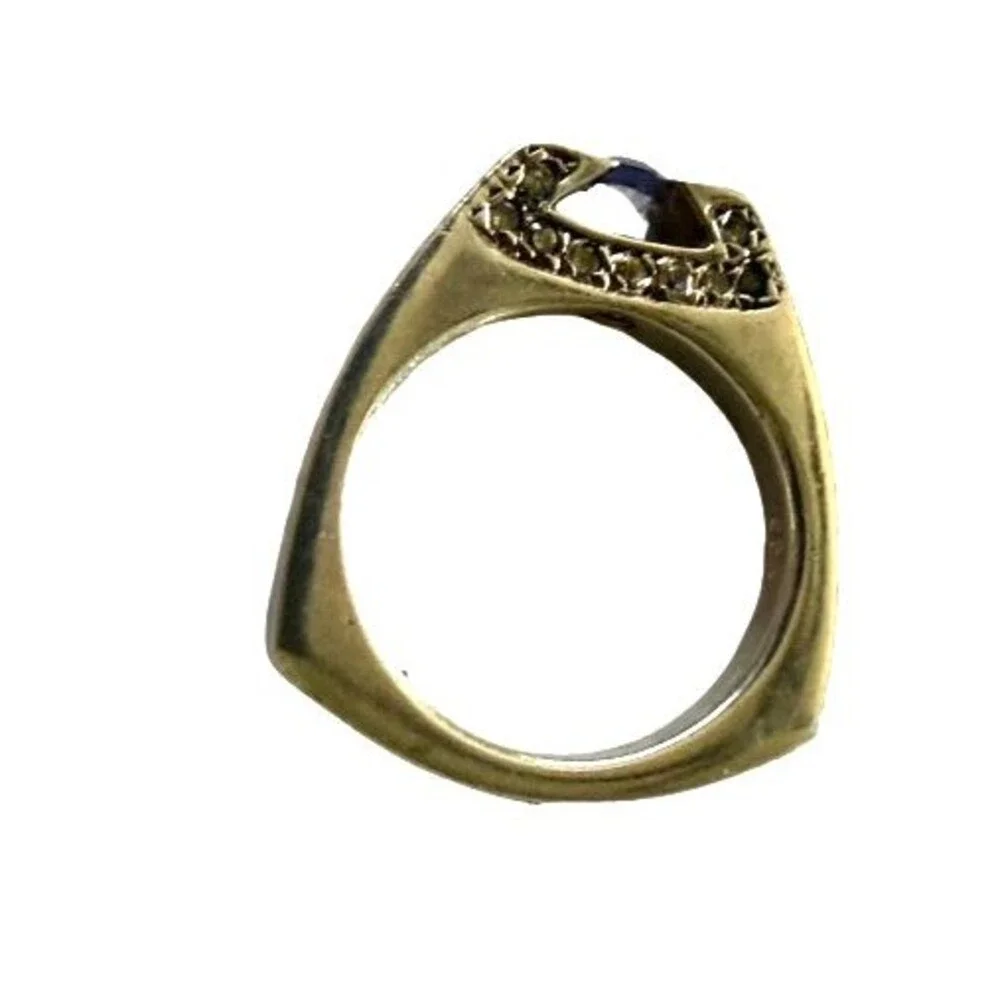 Vintage Sterling Silver Geometric Statement Ring Amethyst Size 6.75 6.7g NWOT